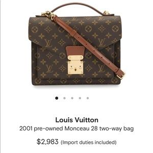 Vintage 2001 Monceau 28 two-way bag original